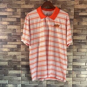 Mens Pre Owned Russel Athletics XL NCAA OSU Orange & White Polo